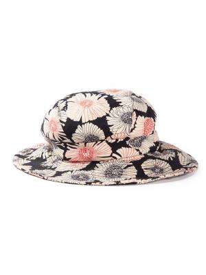 Шляпа с цветочным принтом Biba Vintage. Цвет: чёрный