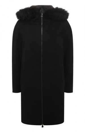 Шерстяное пальто Cinzia Rocca. Цвет: чёрный