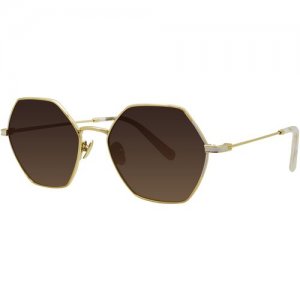 Солнцезащитные очки , шестиугольные, оправа: металл, для женщин, белый Cosmopolitan. Цвет: белый