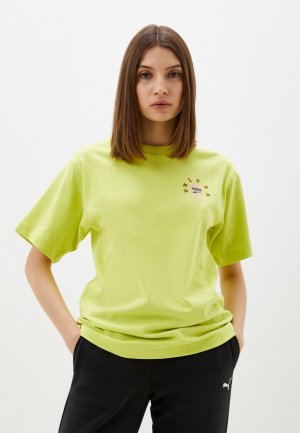 Футболка PUMA Lamoda Online Exclusive DOWNTOWN Relaxed Graphic Tee. Цвет: желтый