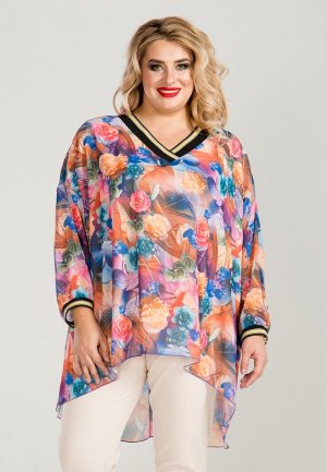 Блуза Luxury Plus. Цвет: разноцветный