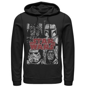Мужской пуловер с капюшоном и плакатом изображением злодеев Star Wars