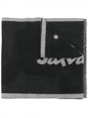 Шарф вязки интарсия с логотипом Salvatore Ferragamo. Цвет: серый