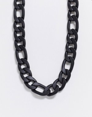 Черное массивное ожерелье-цепочка -Черный Chained & Able