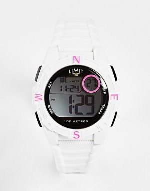 Цифровые часы белого цвета с розовыми элементами -Белый Limit