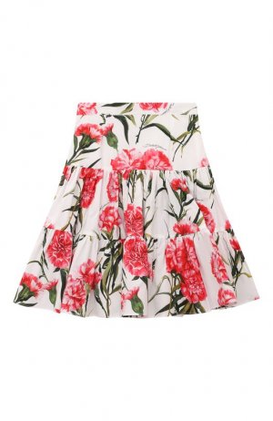 Хлопковая юбка Dolce & Gabbana. Цвет: белый