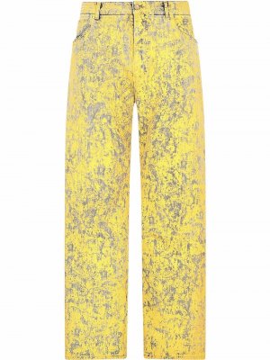 Крашеные джинсы широкого кроя Dolce & Gabbana. Цвет: желтый
