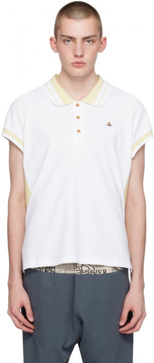 Рубашка-поло в бело-желтую полоску , цвет White Vivienne Westwood