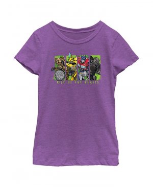 Детская футболка с логотипом фильма Трансформеры: Восстание зверей для девочек , фиолетовый Hasbro