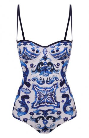 Слитный купальник Dolce & Gabbana. Цвет: синий