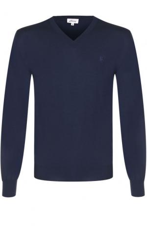 Пуловер из шерсти тонкой вязки Brioni. Цвет: синий