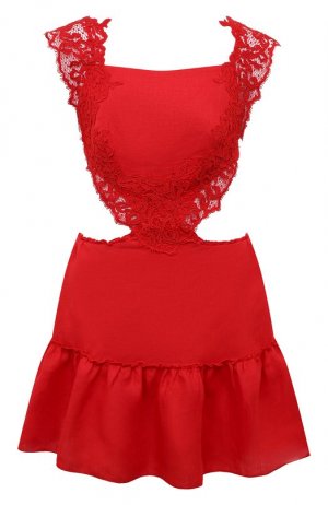 Льняное платье Ermanno Scervino. Цвет: красный