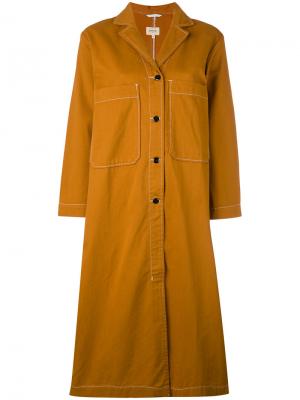 Платье-рубашка с накладными карманами Bellerose. Цвет: жёлтый и оранжевый