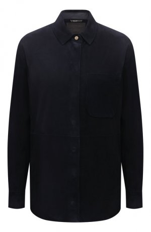 Замшевая рубашка Giorgio Armani. Цвет: синий