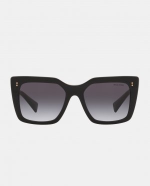 Солнцезащитные очки в черной квадратной оправе , черный Miu