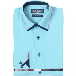 Школьная рубашка, размер 34/146, голубой Sky Lake. Цвет: голубой