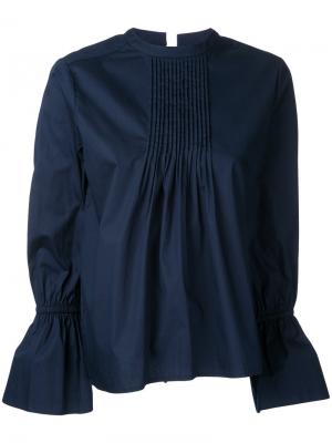 Блузка с плиссированным нагрудником Torrazzo Donna. Цвет: синий