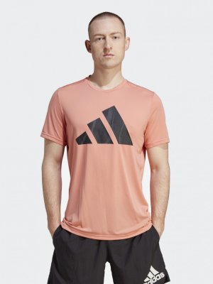 Футболка мужская Run, Розовый adidas. Цвет: розовый