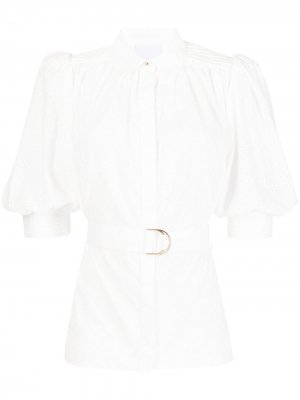 Блузка с объемными рукавами и поясом Acler. Цвет: белый