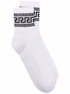 Ribbed-patterned socks Versace. Цвет: белый