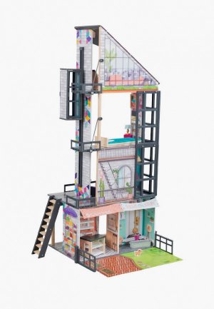 Дом для куклы KidKraft Бьянка, с мебелью 26 предметов в наборе, свет, звук, кукол 30 см. Цвет: разноцветный
