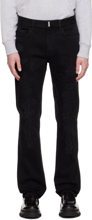 Черные рваные джинсы Givenchy