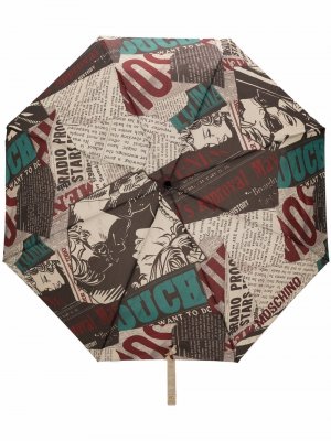 Зонт с графичным принтом Moschino. Цвет: бежевый