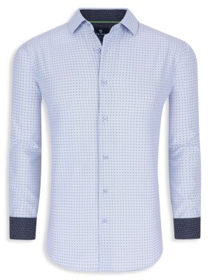 Рубашка-платок приталенного кроя на пуговицах , синий Tom Baine