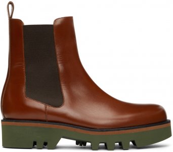 Светло-коричневые полированные ботинки челси Dries Van Noten