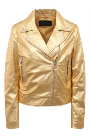 Кожаная куртка ALine. Цвет: золотой
