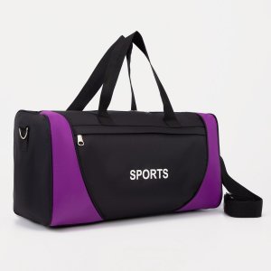Сумка спортивная на молнии, цвет чёрный/фиолетовый No brand. Цвет: фиолетовый, черный