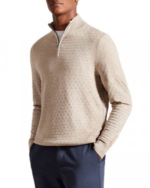Пуловер с молнией на четверть Т-образной строчкой , цвет Tan/Beige Ted Baker