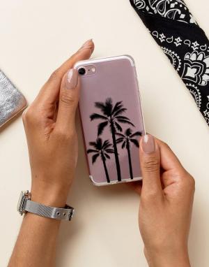 Чехол для Iphone 7 с принтом пальм Signature. Цвет: очистить