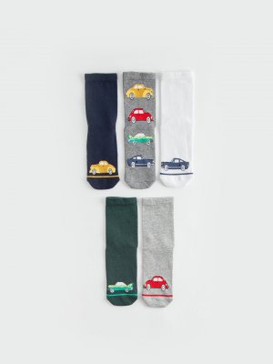 Носки для мальчиков с рисунком машин, набор из 5 шт. LCW Kids