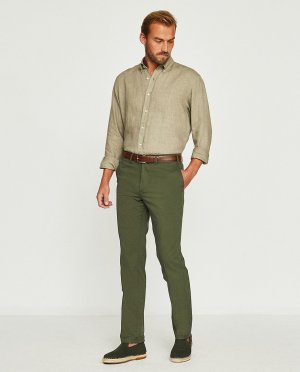 Мужские брюки чинос стандартного цвета хаки Mirto. Цвет: хаки