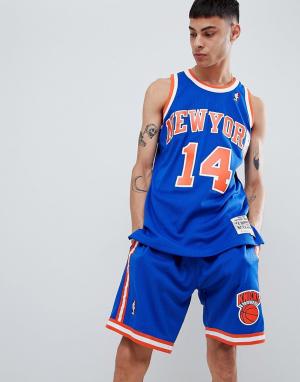 Баскетбольная майка NBA New York Knicks Mitchell & Ness. Цвет: синий