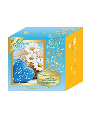 Чайный набор Синий: 3D открытка-магнит, салфетка и чай Tipson Ceylon №1 OPA. Цвет: синий