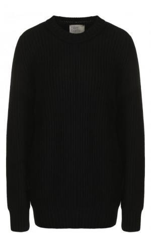 Однотонный кашемировый пуловер с круглым вырезом Hillier Bartley. Цвет: черный