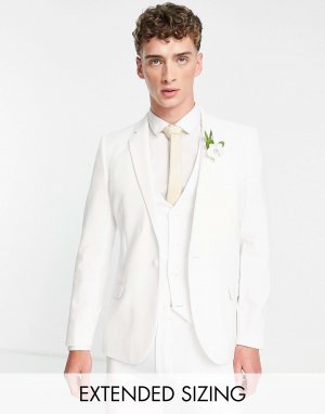 Супероблегающий пиджак белого цвета ASOS