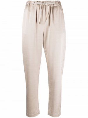 Drawstring cropped-leg trousers Semicouture. Цвет: нейтральные цвета