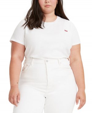 Модная хлопковая футболка больших размеров с логотипом perfect Levi's, белый Levi's