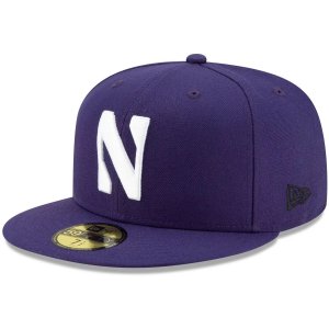 Мужская базовая шляпа с логотипом New Era Northwestern Wildcats Primary Team 59FIFTY фиолетового цвета