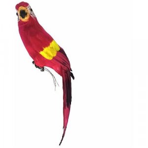 Попугай перьевой Пират большой пиратский на плечо, цвет красный, размер 45 см. Пиратская вечеринка. Happy Pirate