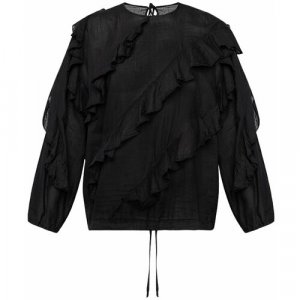 Блуза , классический стиль, длинный рукав, размер 48, черный Hache. Цвет: белый
