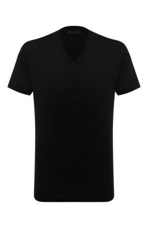 Хлопковая футболка Prada. Цвет: чёрный