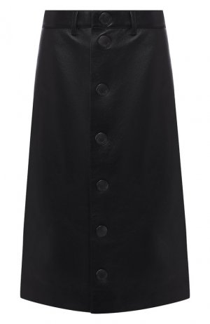 Кожаная юбка Balenciaga. Цвет: черный