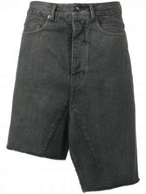 Джинсовая юбка асимметричного кроя Rick Owens DRKSHDW. Цвет: синий