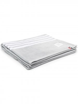 Большое полотенце с полосками 4-Bar Thom Browne. Цвет: 035 med grey