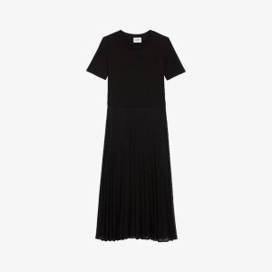 Платье-футболка Telistaff со складками из хлопка , цвет noir / gris Claudie Pierlot