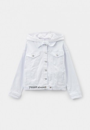 Куртка джинсовая Resser Denim. Цвет: белый